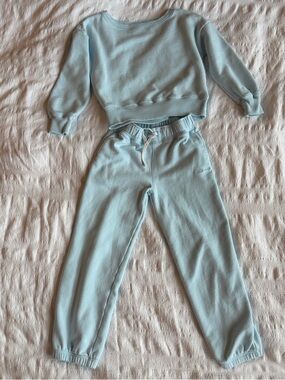 abercrombie kids Pale Blue Sweatshirt and Joggers Set